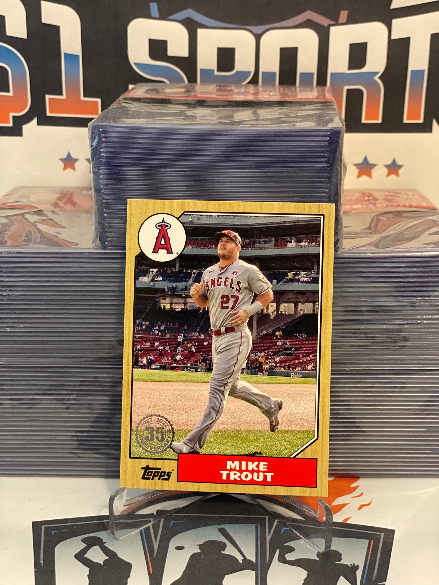 2022 Topps (35 Years of Topps, 1987 Redux) Mike Trout #T87-100