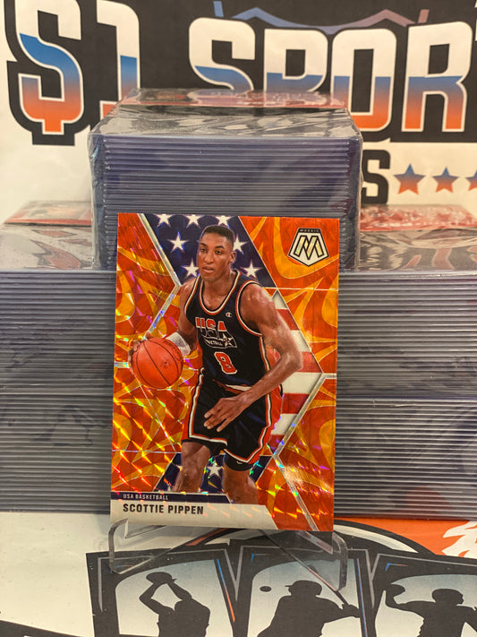 2019 Panini Mosaic (Orange Reactive Prizm, USAB) Scottie Pippen #256