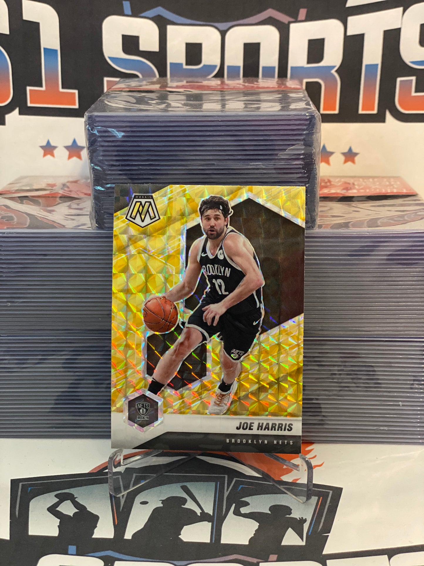 2020 Panini Mosaic (Yellow Reactive Prizm) Joe Harris #183