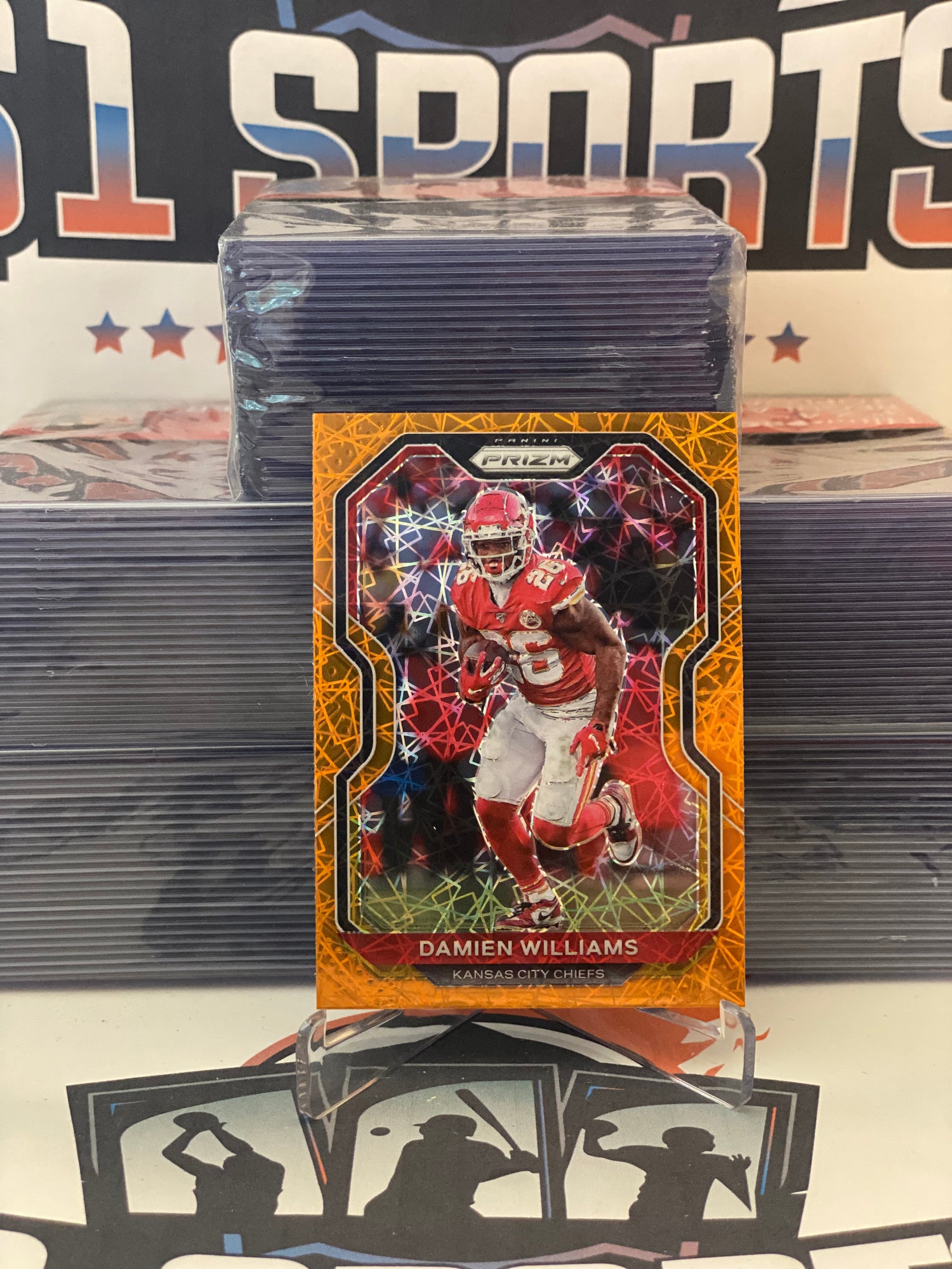 2020 Panini Prizm (Orange Laser Prizm) Damien Williams #128