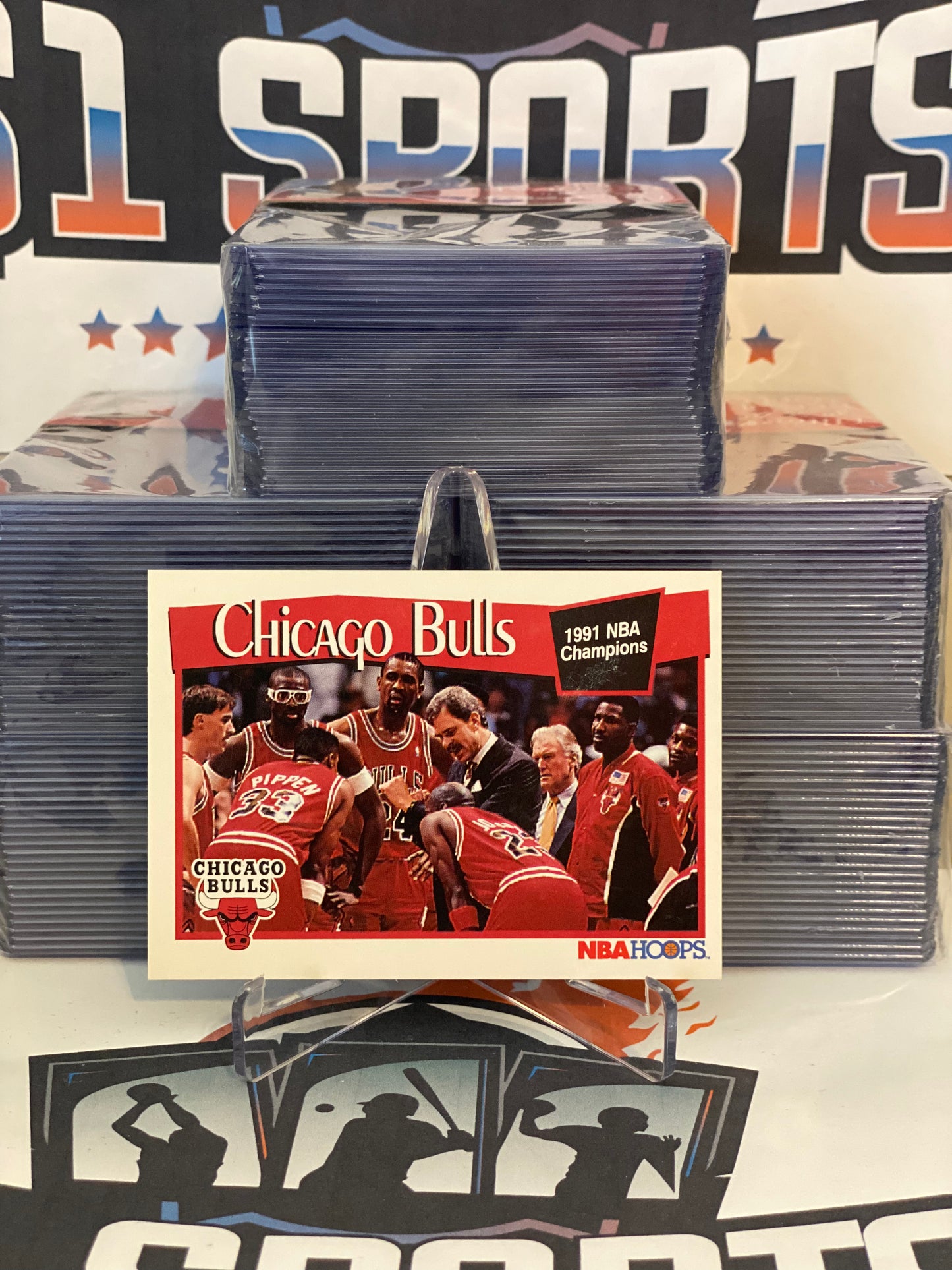 1990 NBA Hoops (Chicago Bulls Team Card) Michael Jordan #277