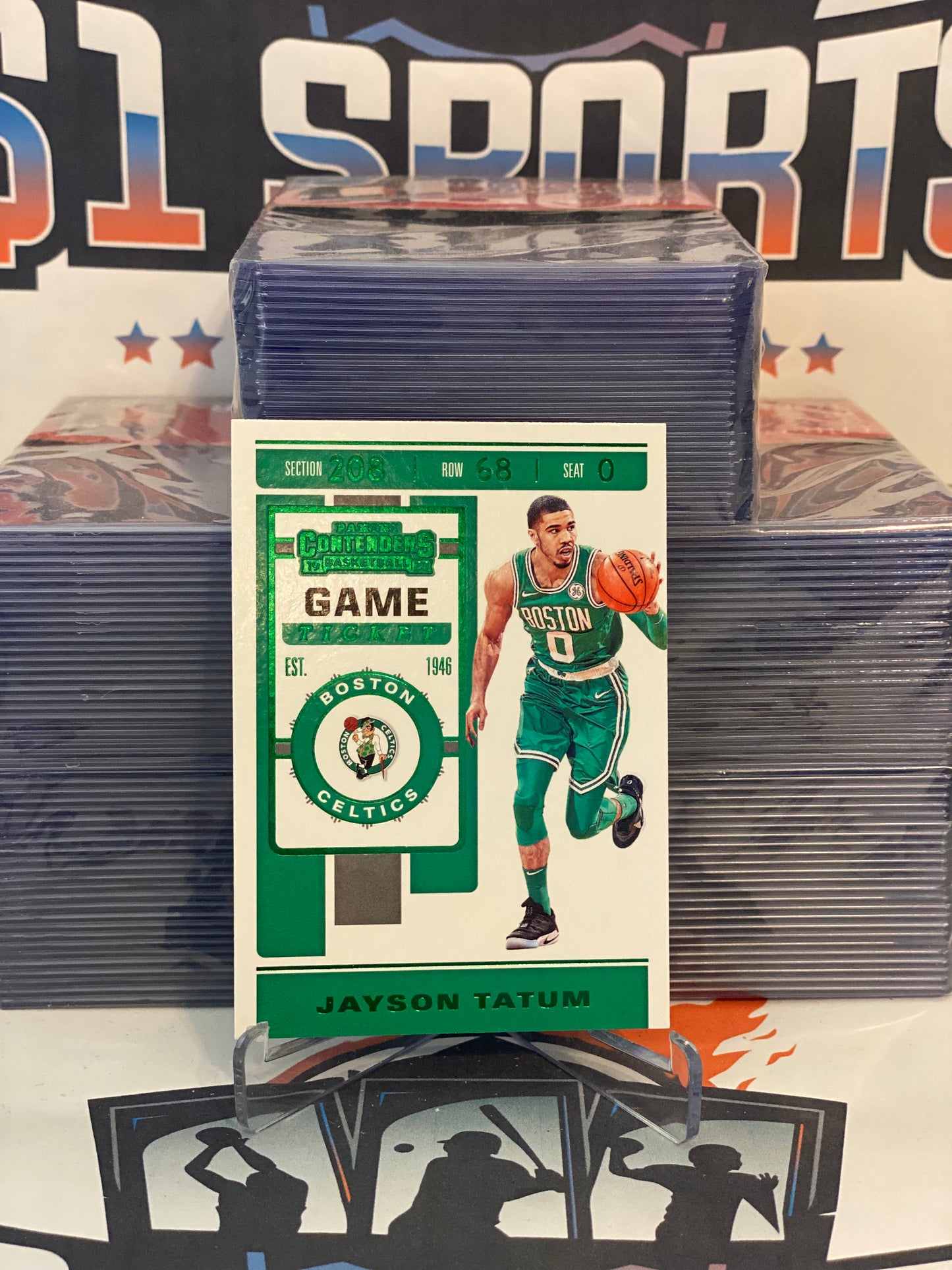2019 Panini Contenders (Green, Game Ticket) Jayson Tatum #43