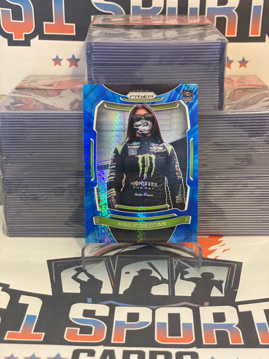 2021 Panini Prizm NASCAR (Hyper Carolina Blue Prizm, Sunglasses Short Print) Hailie Deegan #35
