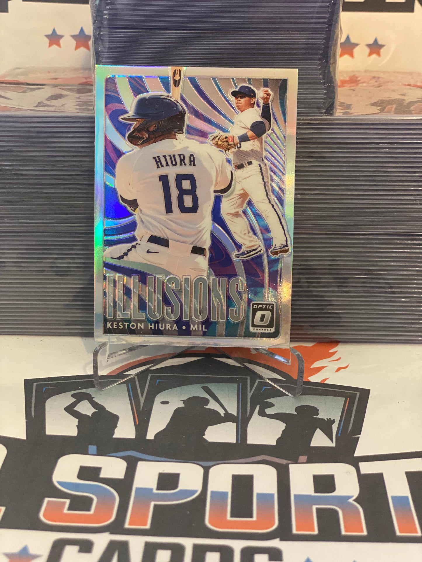 2020 Donruss Optic (Holo Prizm, Illusions) Keston Hiura #OI-15