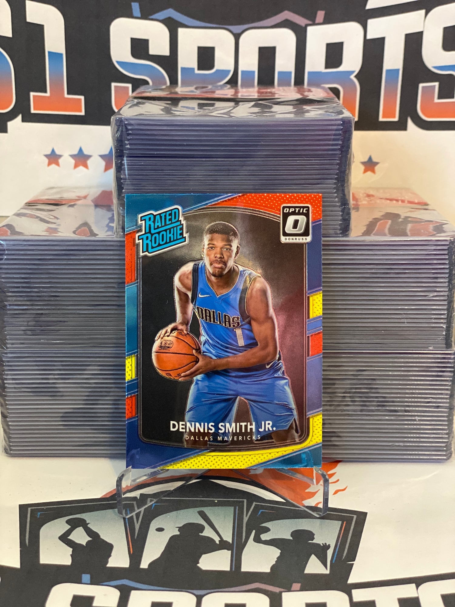 2017 Donruss Optic (Mega Red Yellow, Rated Rookie) Dennis Smith Jr. #192