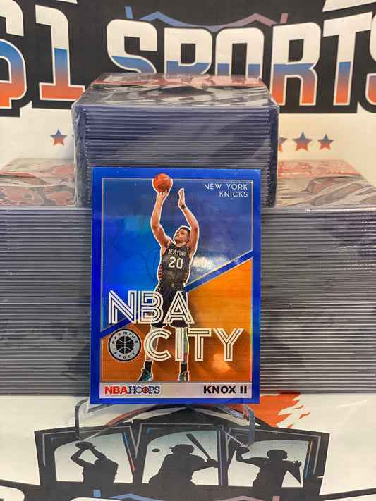 2019 Hoops Premium Stock (Blue Prizm, NBA City) Kevin Knox II #12