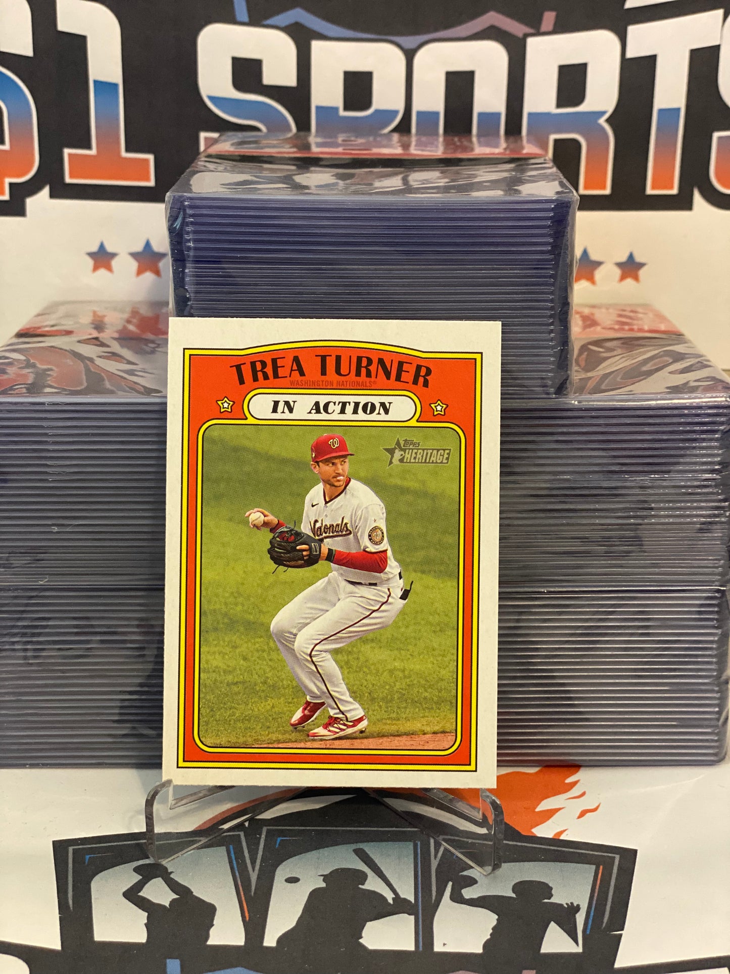 2021 Topps Heritage (In Action) Trea Turner #184