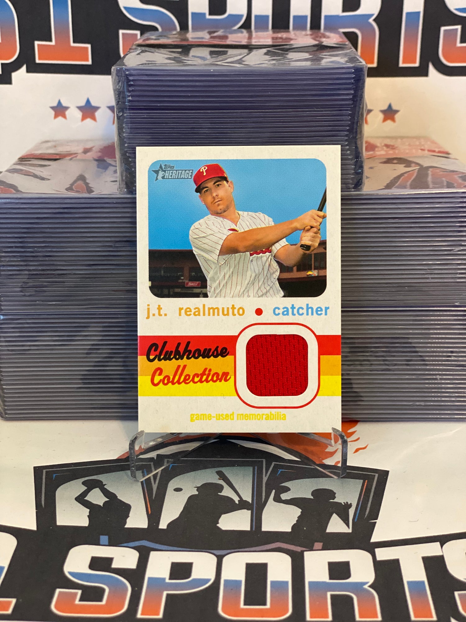2020 Topps Heritage (Clubhouse Collection Relic) J.T. Realmuto #CCR-JRE