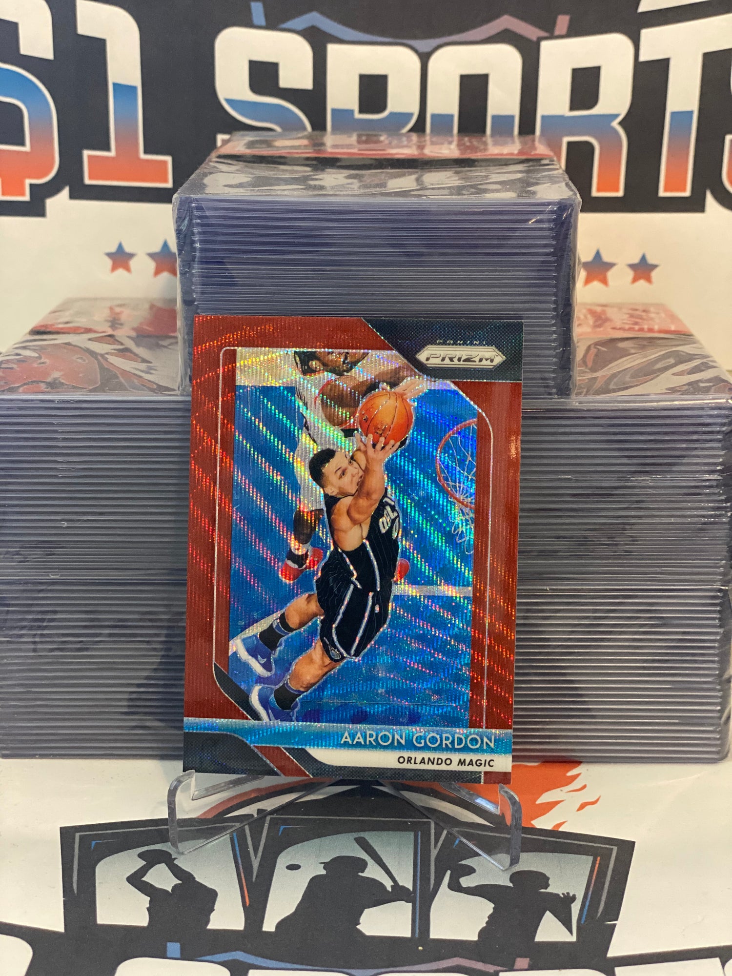 2018 Panini Prizm (Ruby Wave Prizm) Aaron Gordon #159