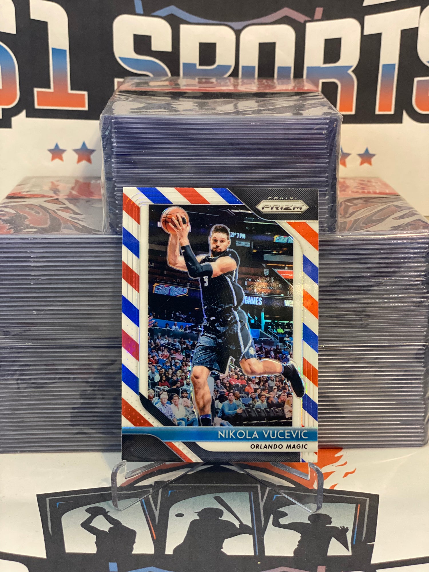 2018 Panini Prizm (Red White Blue Prizm) Nikola Vucevic #169