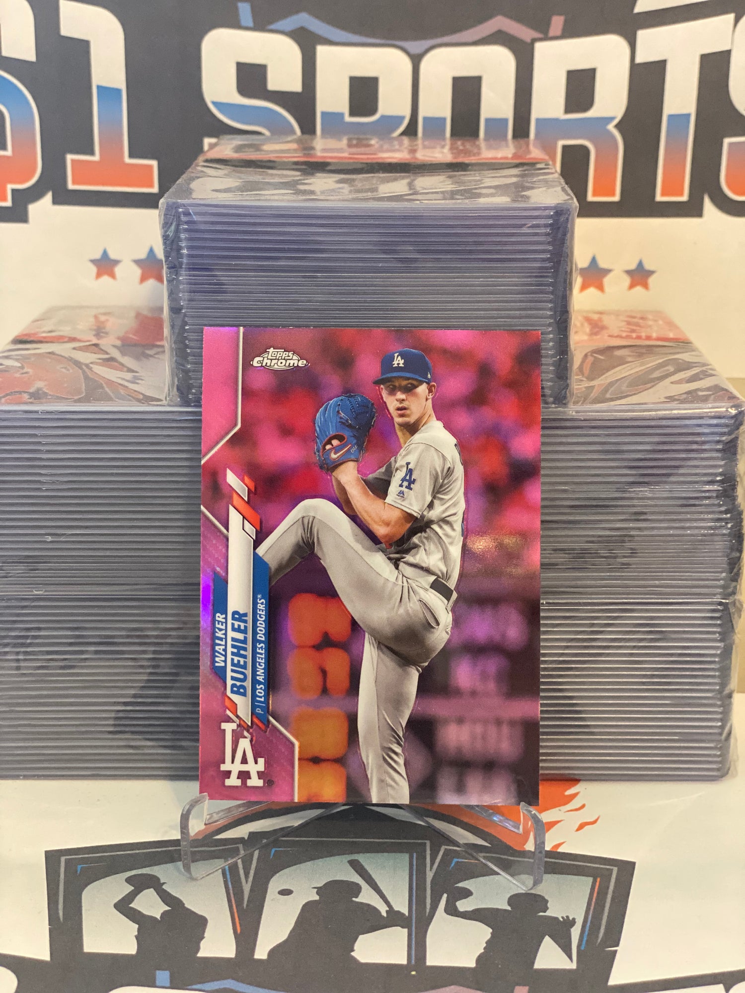 2020 Topps Chrome (Pink Refractor) Walker Buehler #104