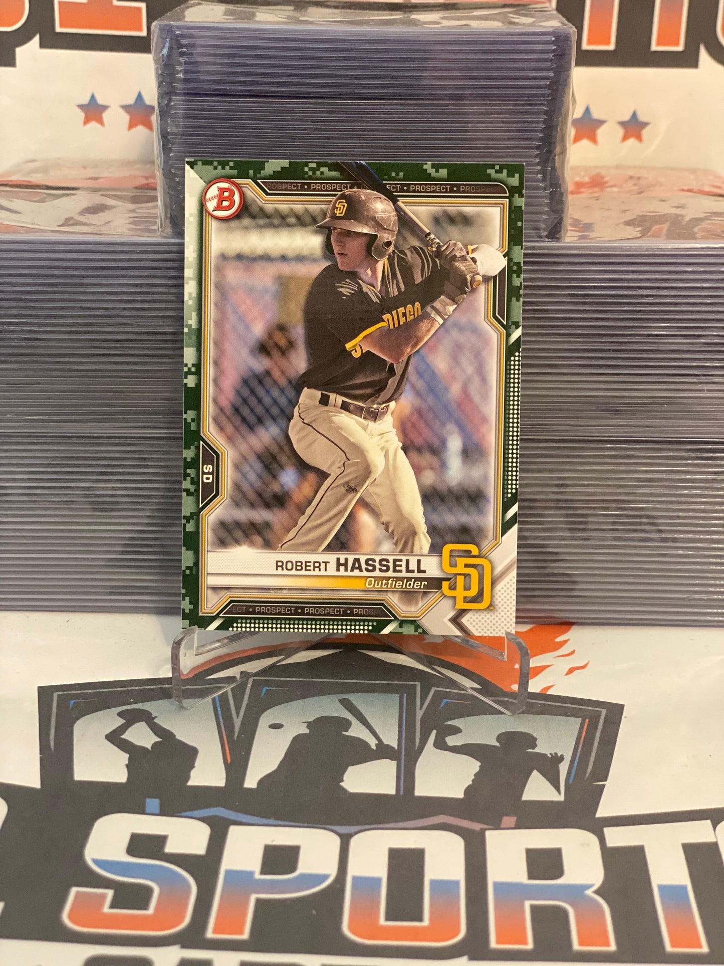 2021 Bowman Prospects (Camo) Robert Hassell #BP-120