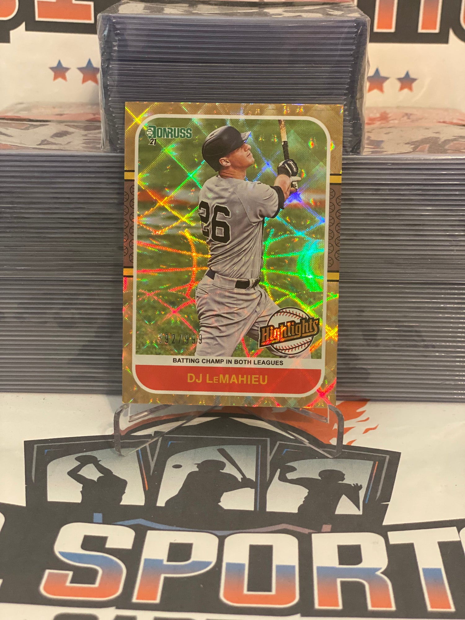 2021 Donruss (Highlights, Gold 392/999) DJ LeMahieu #HI5