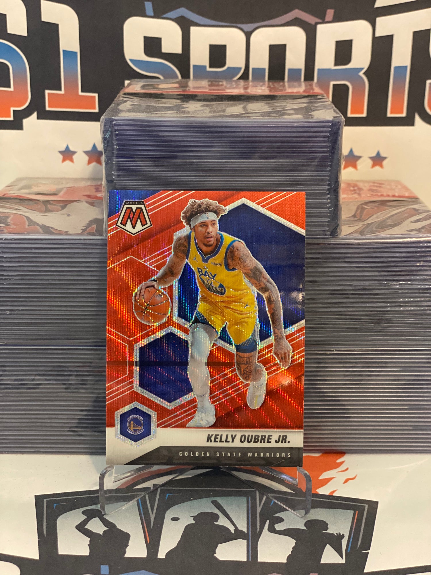 2020 Panini Mosaic (Blue Reactive Prizm) Kelly Oubre Jr. #128