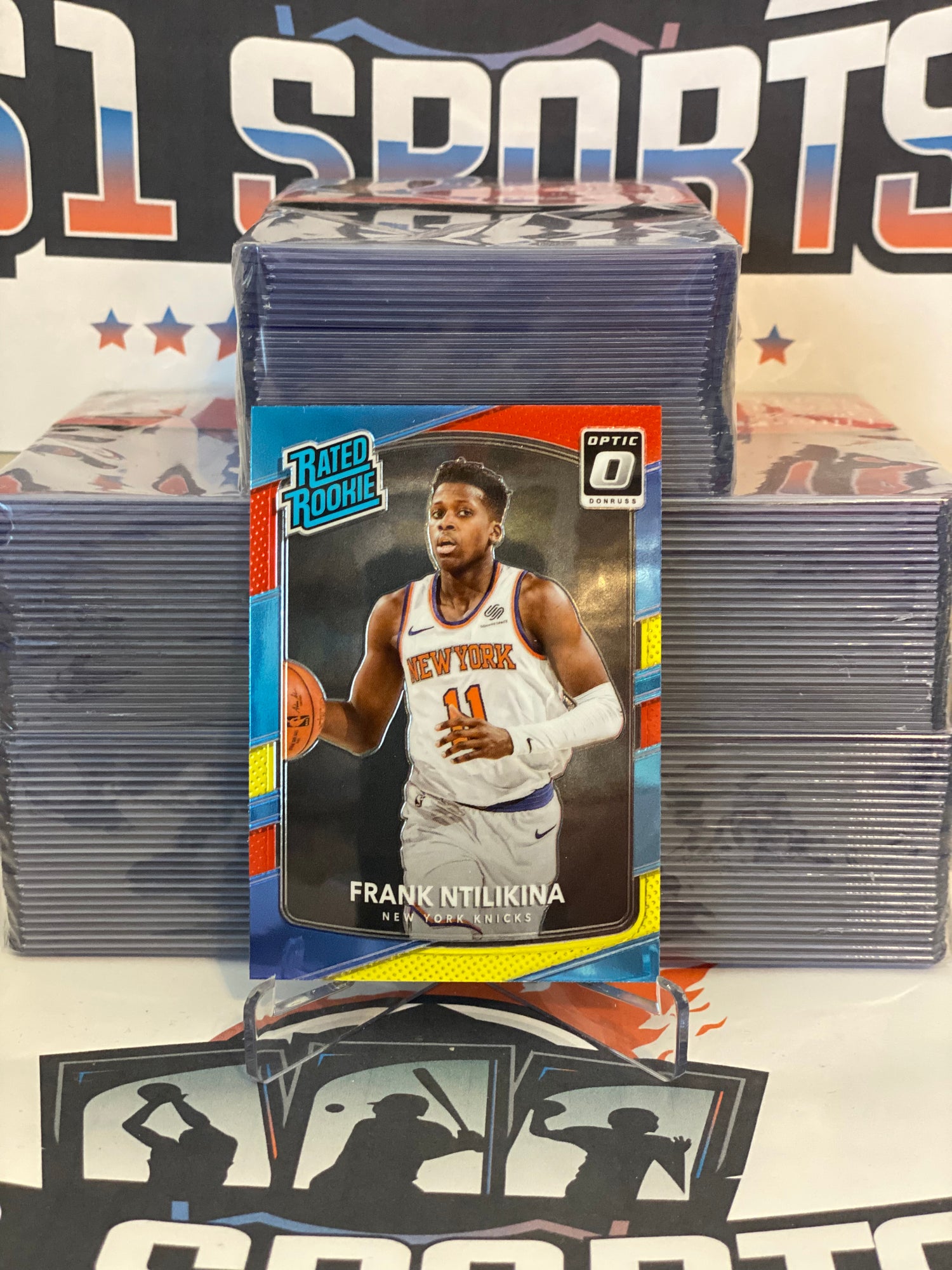 2017 Donruss Optic (Mega Red Yellow, Rated Rookie) Frank Ntilikina #193