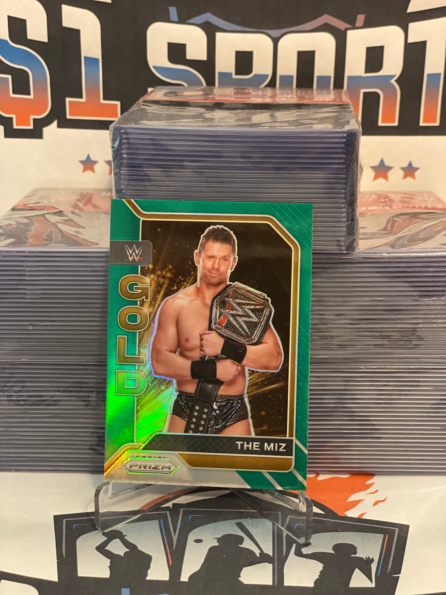 2022 Panini Prizm WWE (Green Prizm, Gold) The Miz #5