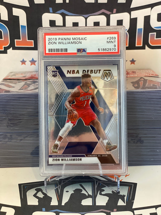 2019 Panini Mosaic (NBA Debut) Zion Williamson Rookie #269 - PSA 9