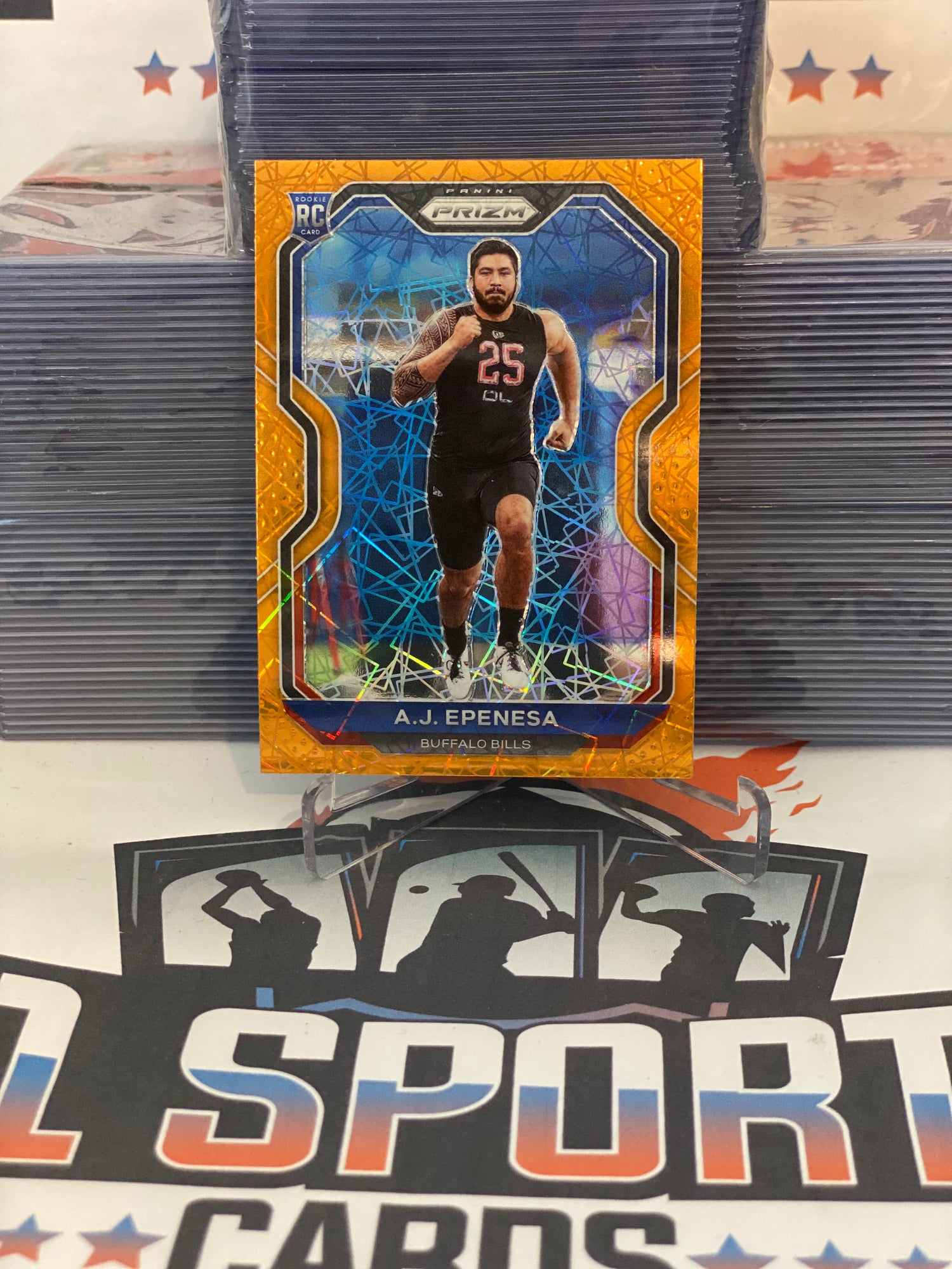 2020 Panini Prizm (Orange Lazer Prizm) A.J. Epenesa Rookie #313