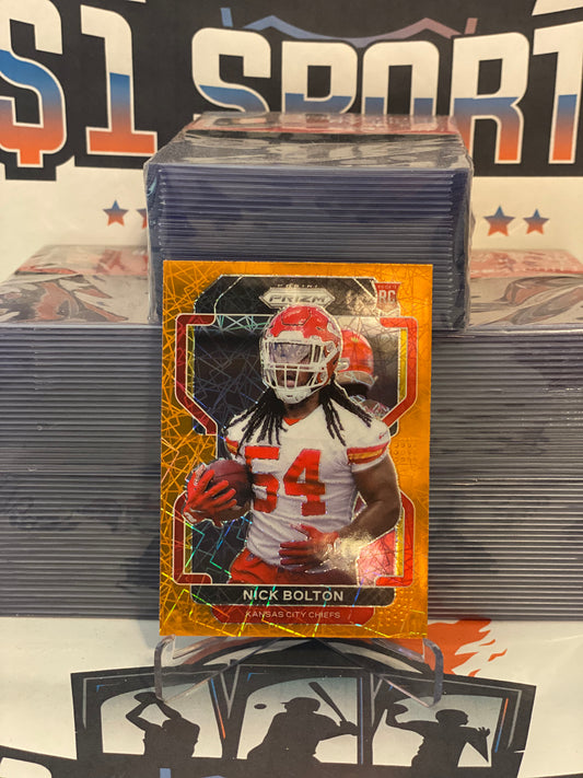 2021 Panini Prizm (Orange Lazer Prizm) Nick Bolton Rookie #390