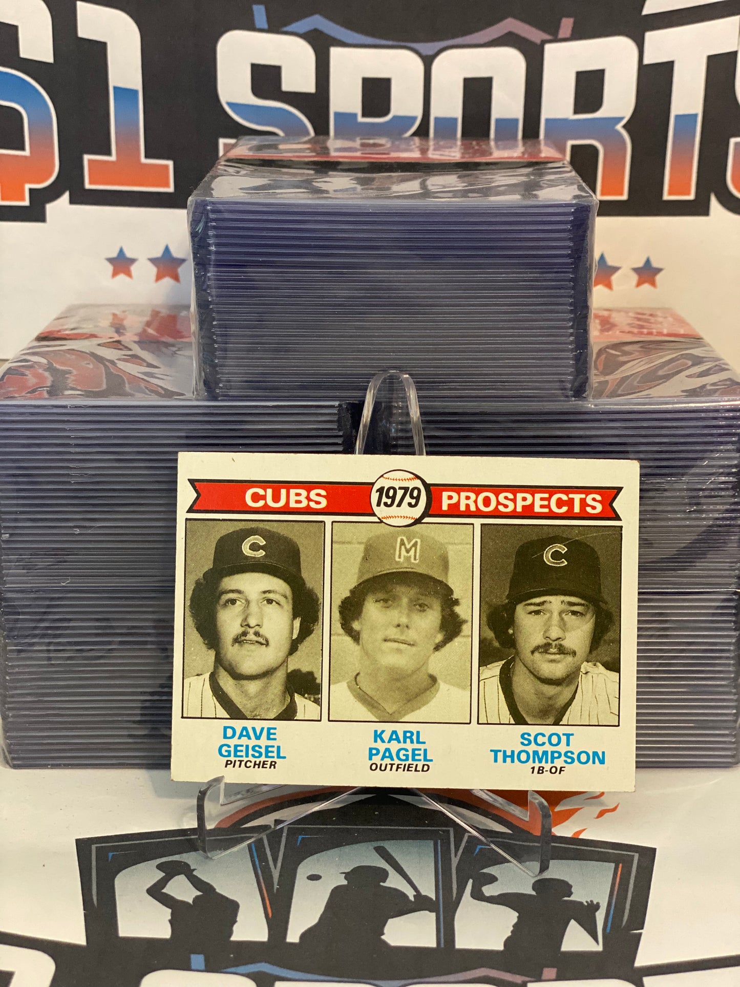 1979 Topps (Cubs Prospects) Dave Geisel, Karl Pagel, Scot Thompson Rookie #716