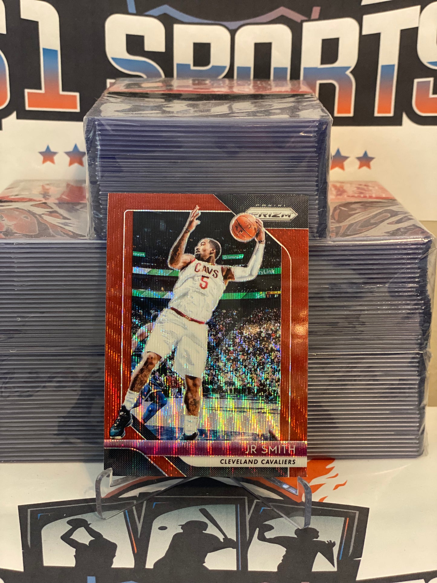 2018 Panini Prizm (Ruby Wave Prizm) JR Smith #180