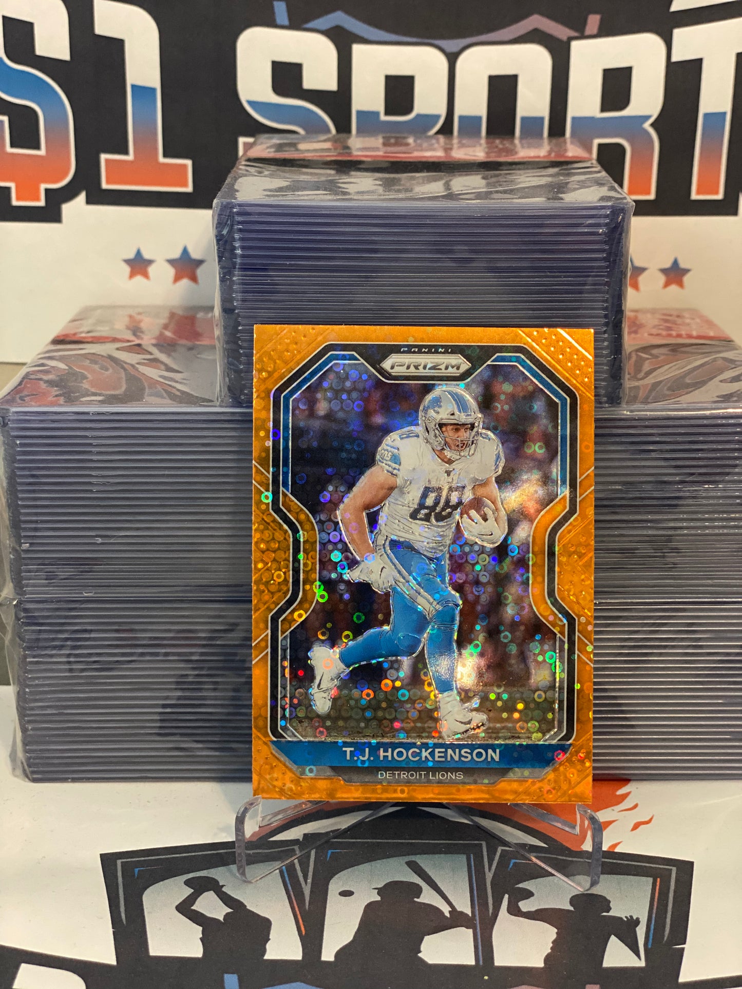 2020 Panini Prizm (Orange Disco Prizm) T.J. Hockenson #201