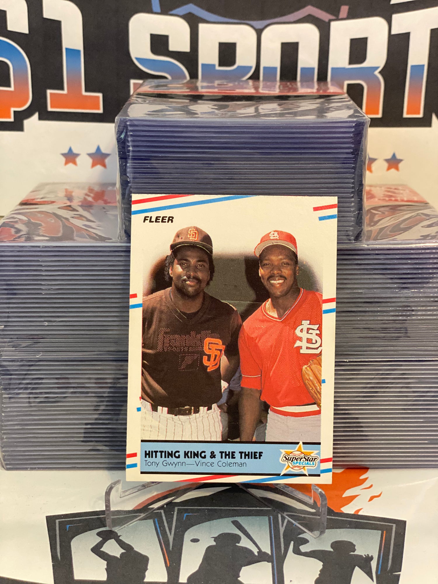 1988 Fleer (Hitting King & The Thief) Tony Gwynn & Vince Coleman #634