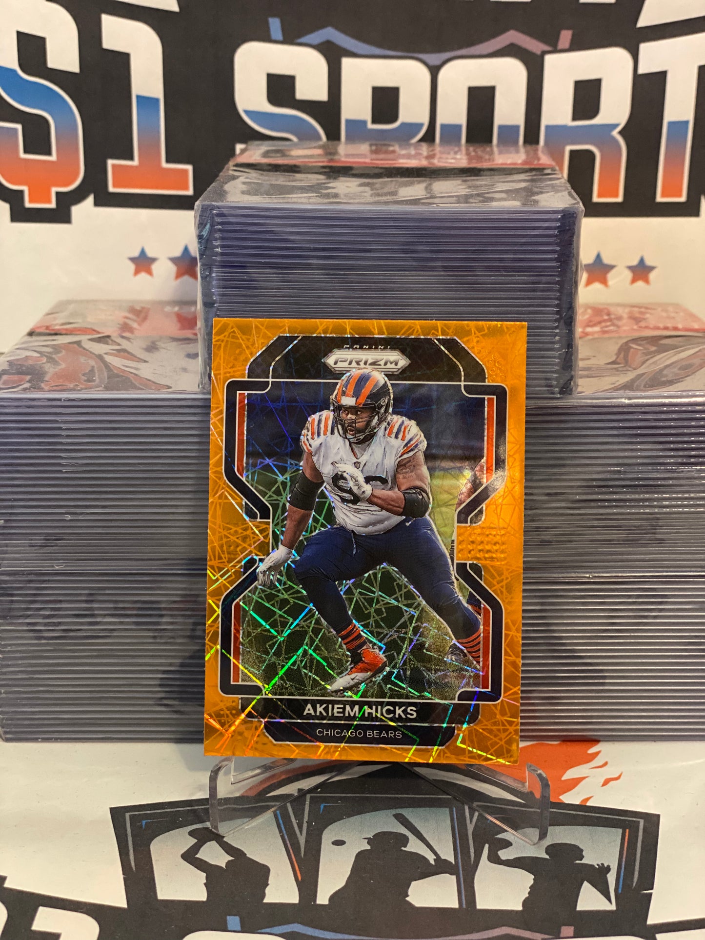 2021 Panini Prizm (Orange Lazer Prizm) Akiem Hicks #162