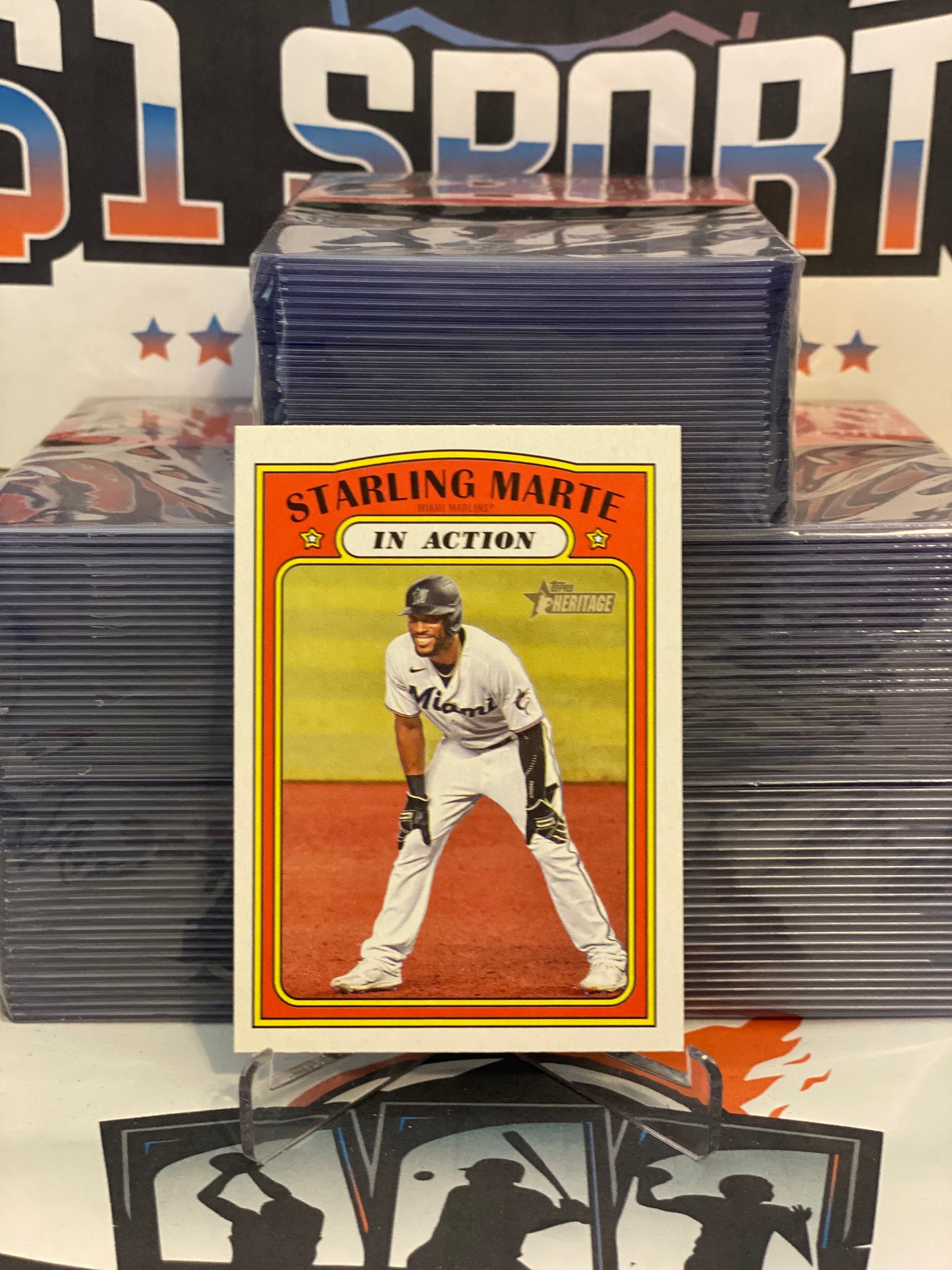 2021 Topps Heritage (In Action) Starling Marte #132