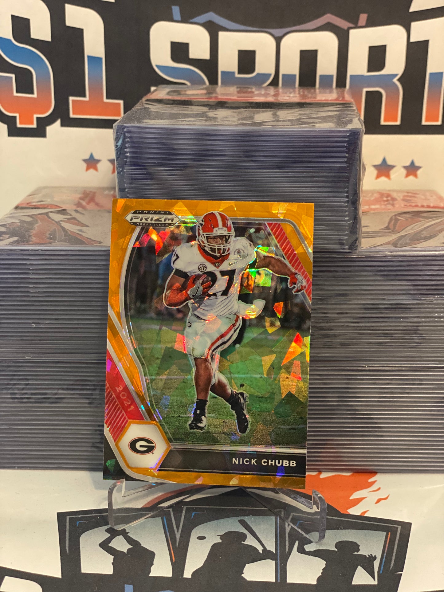 2021 Panini Prizm Draft Picks (Orange Ice Prizm) Nick Chubb #90