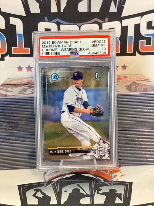 2017 Bowman Chrome Draft (1st Bowman) MacKenzie Gore #BDS25 - PSA 10