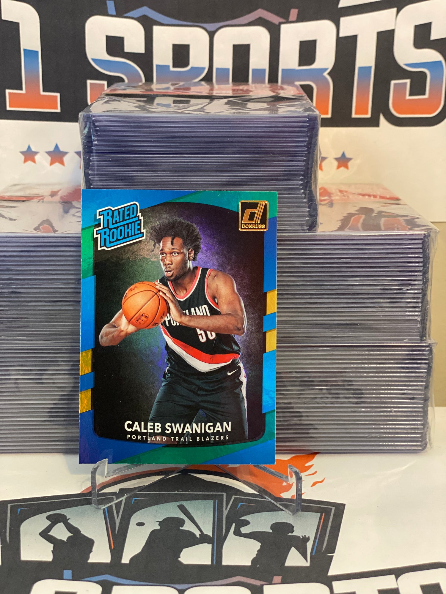 2017 Donruss (Green Flood, Rated Rookie) Caleb Swanigan #175