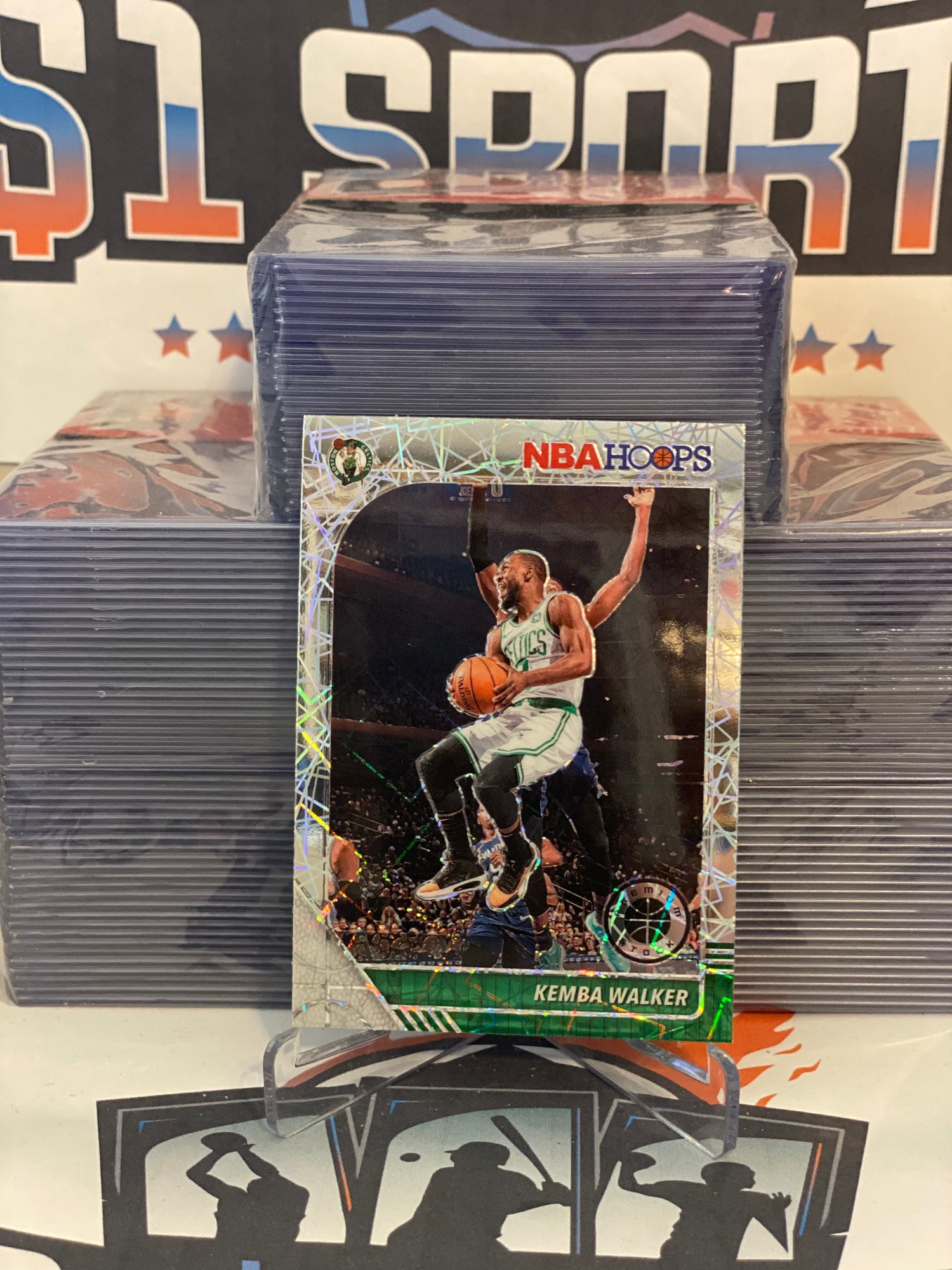 2019 Hoops Premium Stock (Silver Laser Prizm) Kemba Walker #19