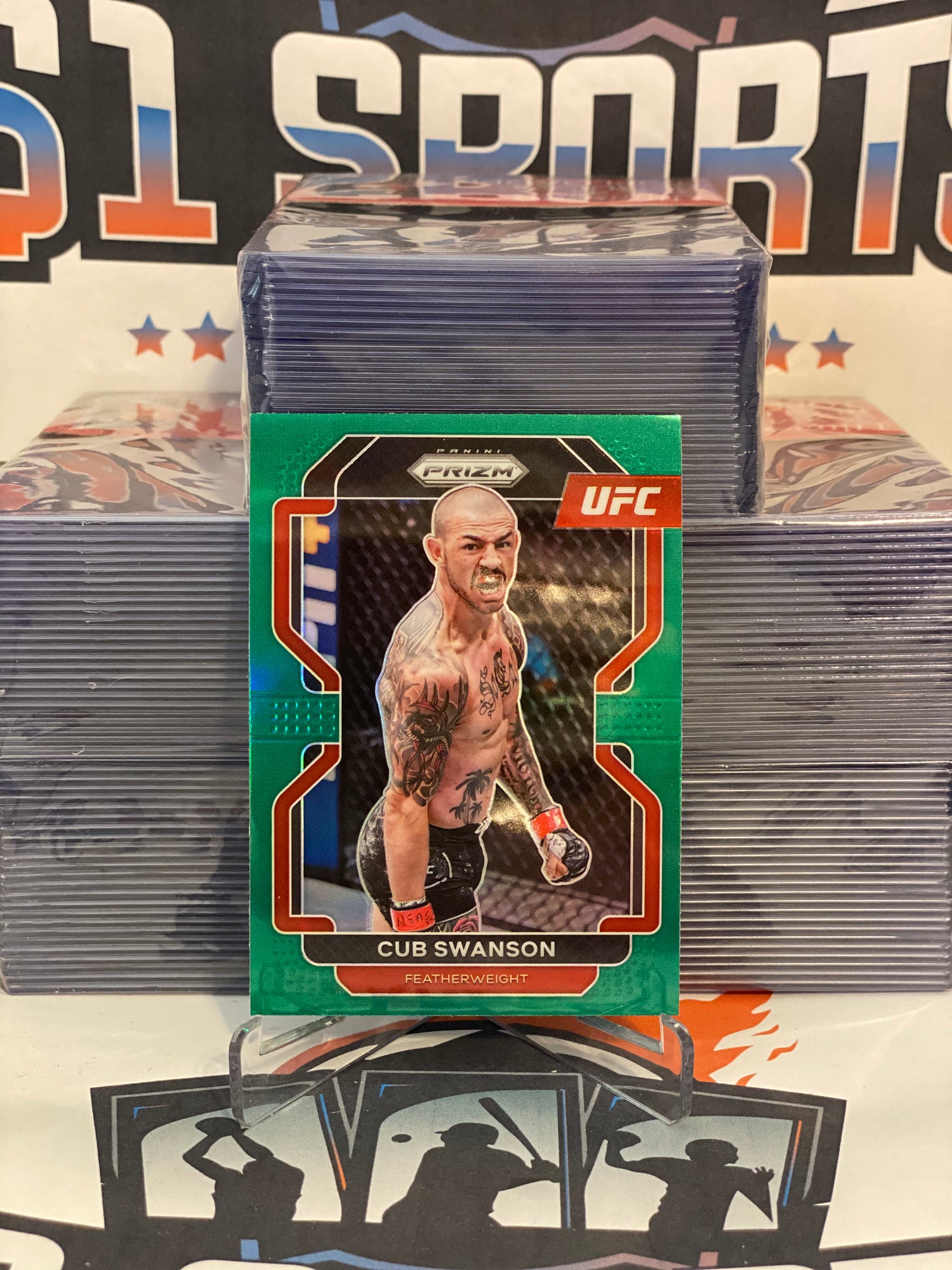 2022 Panini Prizm UFC (Green Prizm) Cub Swanson #141