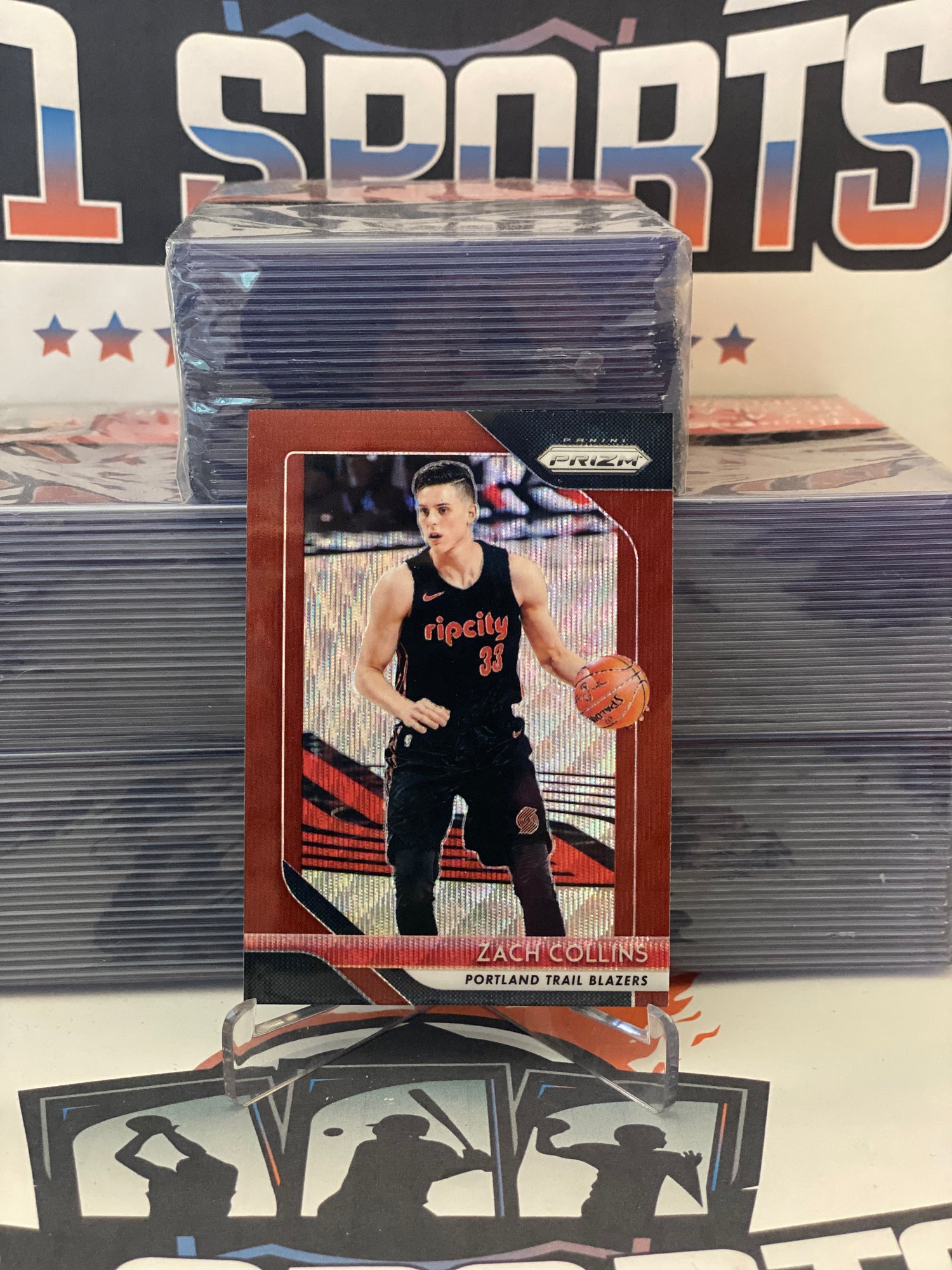 2018 Panini Prizm (Ruby Wave Prizm) Zach Collins #141