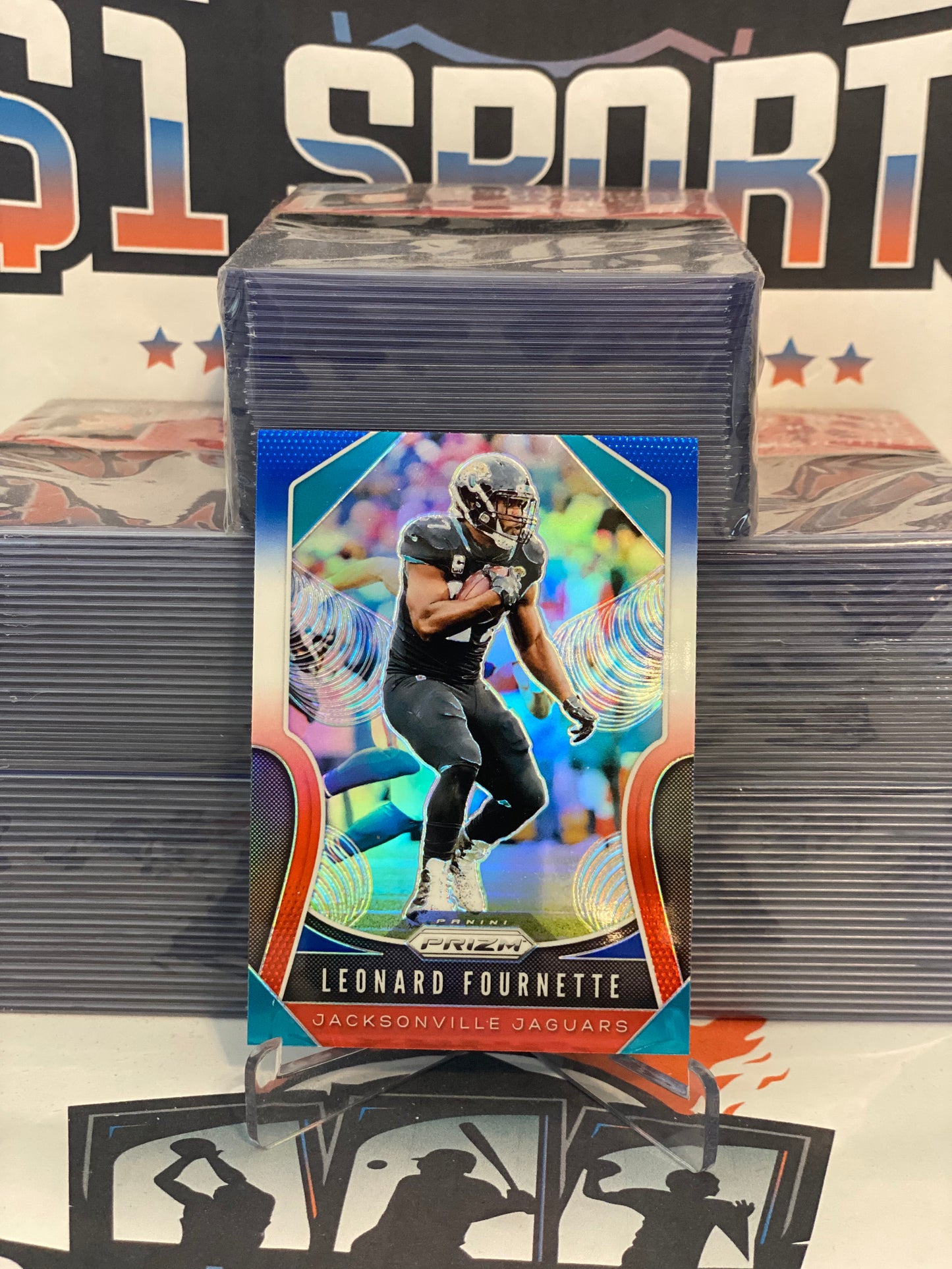 2019 Panini Prizm (Red White Blue Prizm) Leonard Fournette #154