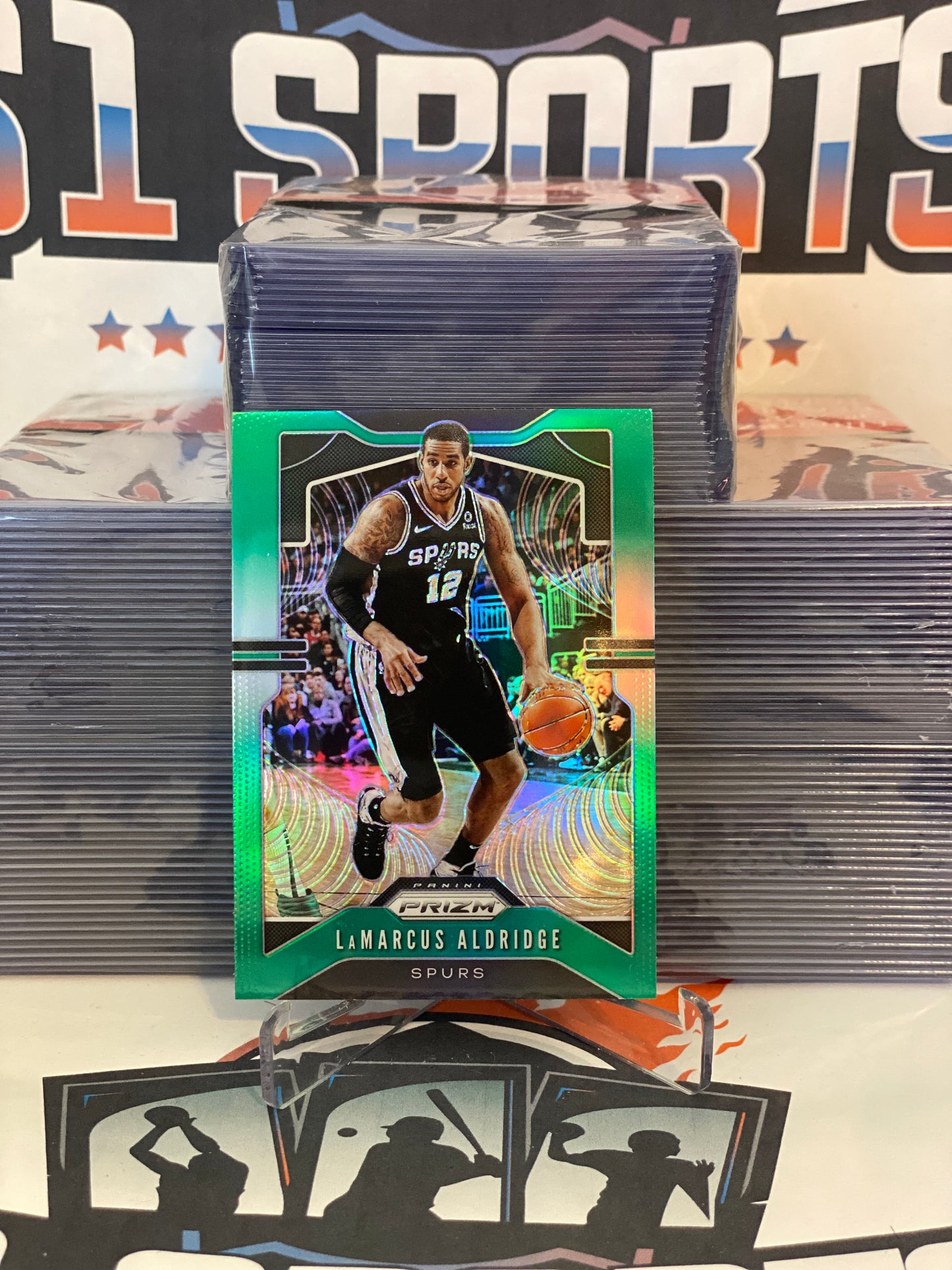 2019 Panini Prizm (Green Prizm) LaMarcus Aldridge #133