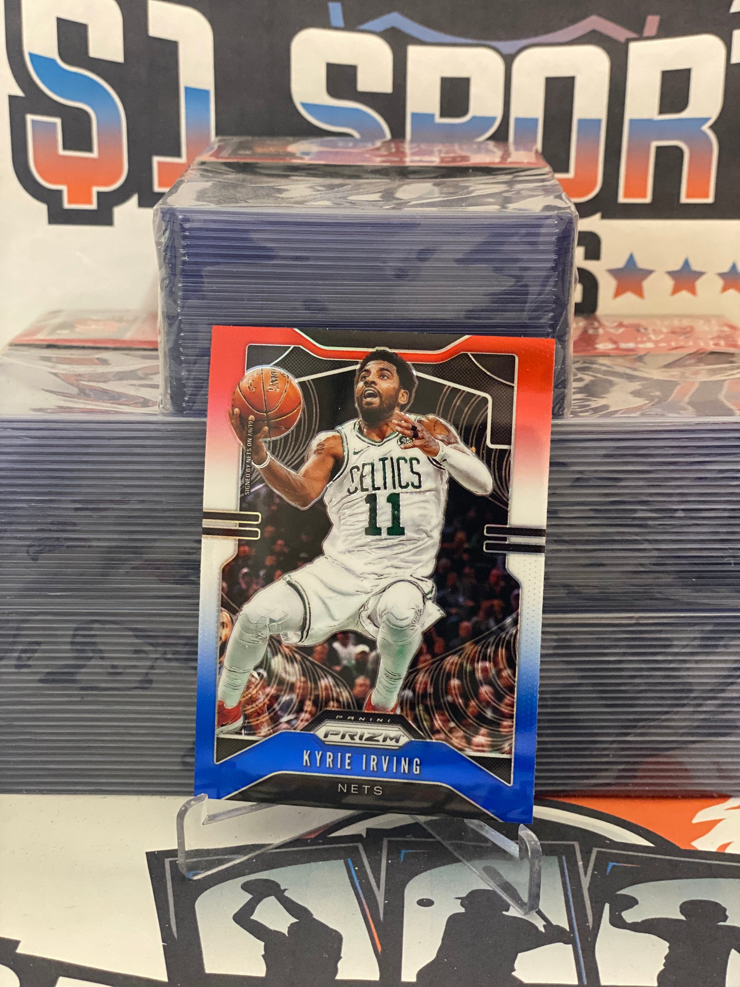 2019 Panini Prizm (Red White Blue Prizm) Kyrie Irving #201