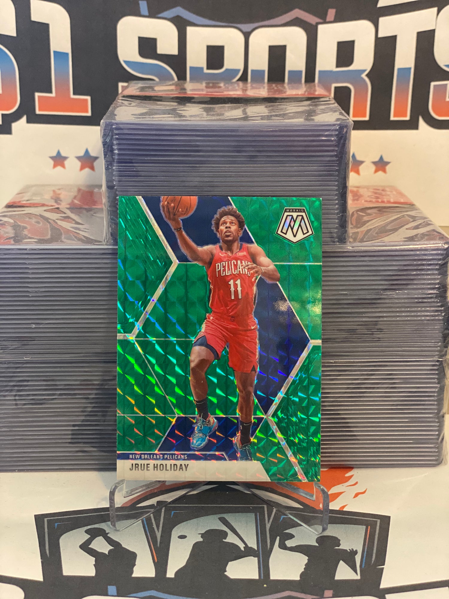 2019 Panini Mosaic (Green Prizm) Jrue Holiday #126