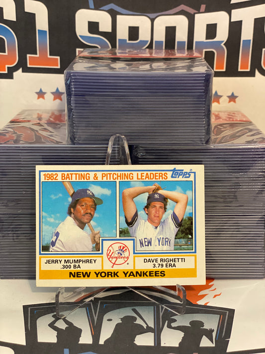 1983 Topps (New York Yankees Team Leaders) Jerry Mumphrey & Dave Righetti #81