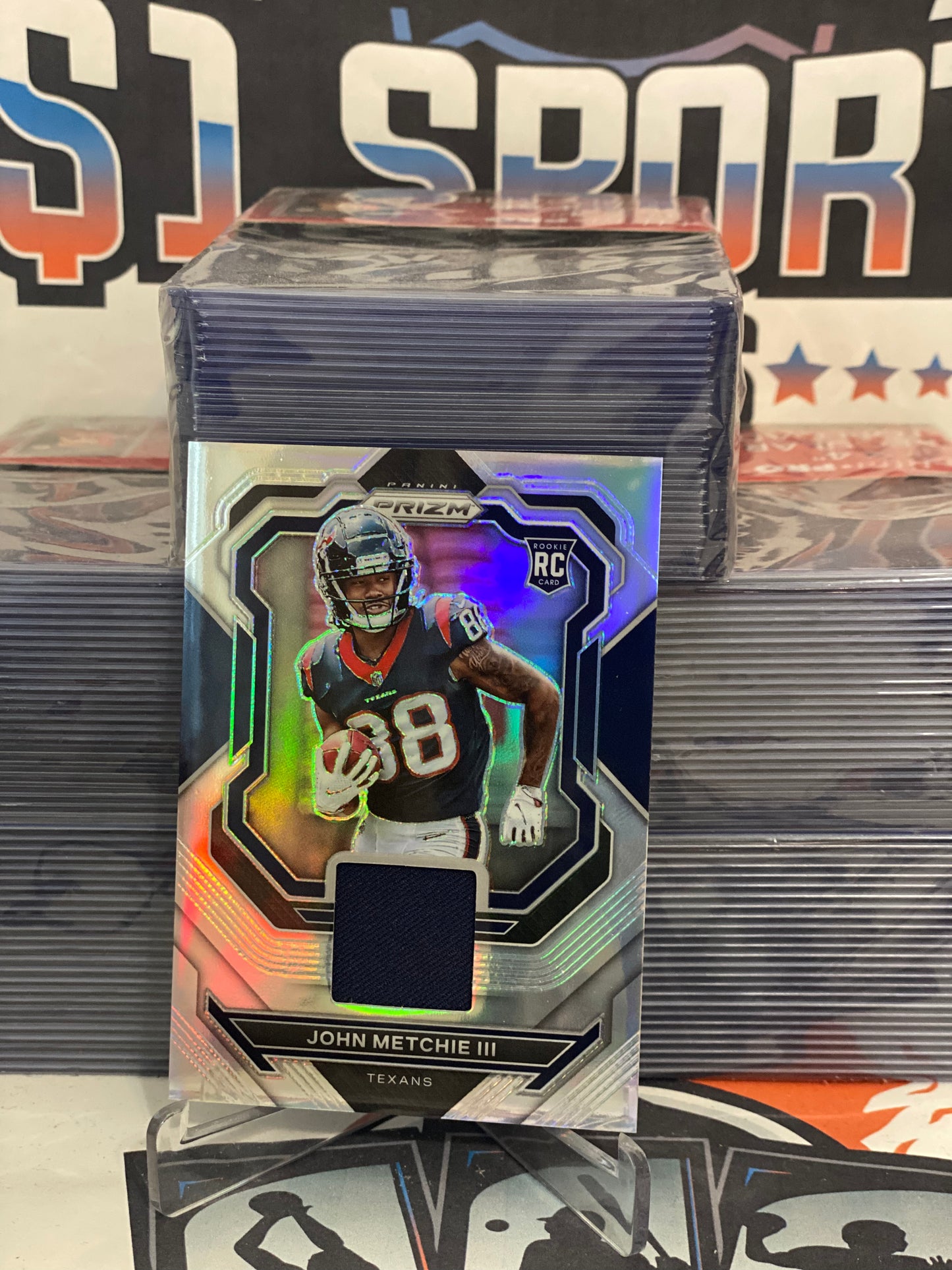 2022 Panini Prizm (Silver Prizm, Premier Jerseys Relic) John Metchie III Rookie #PJ-JM