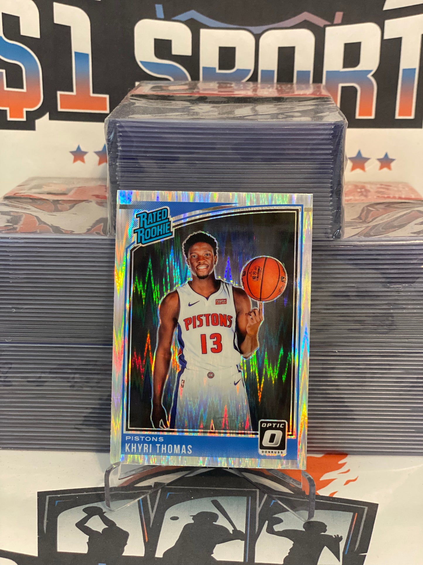 2019 Panini Prizm (Flash Prizm, Rated Rookie) Khyri Thomas #173