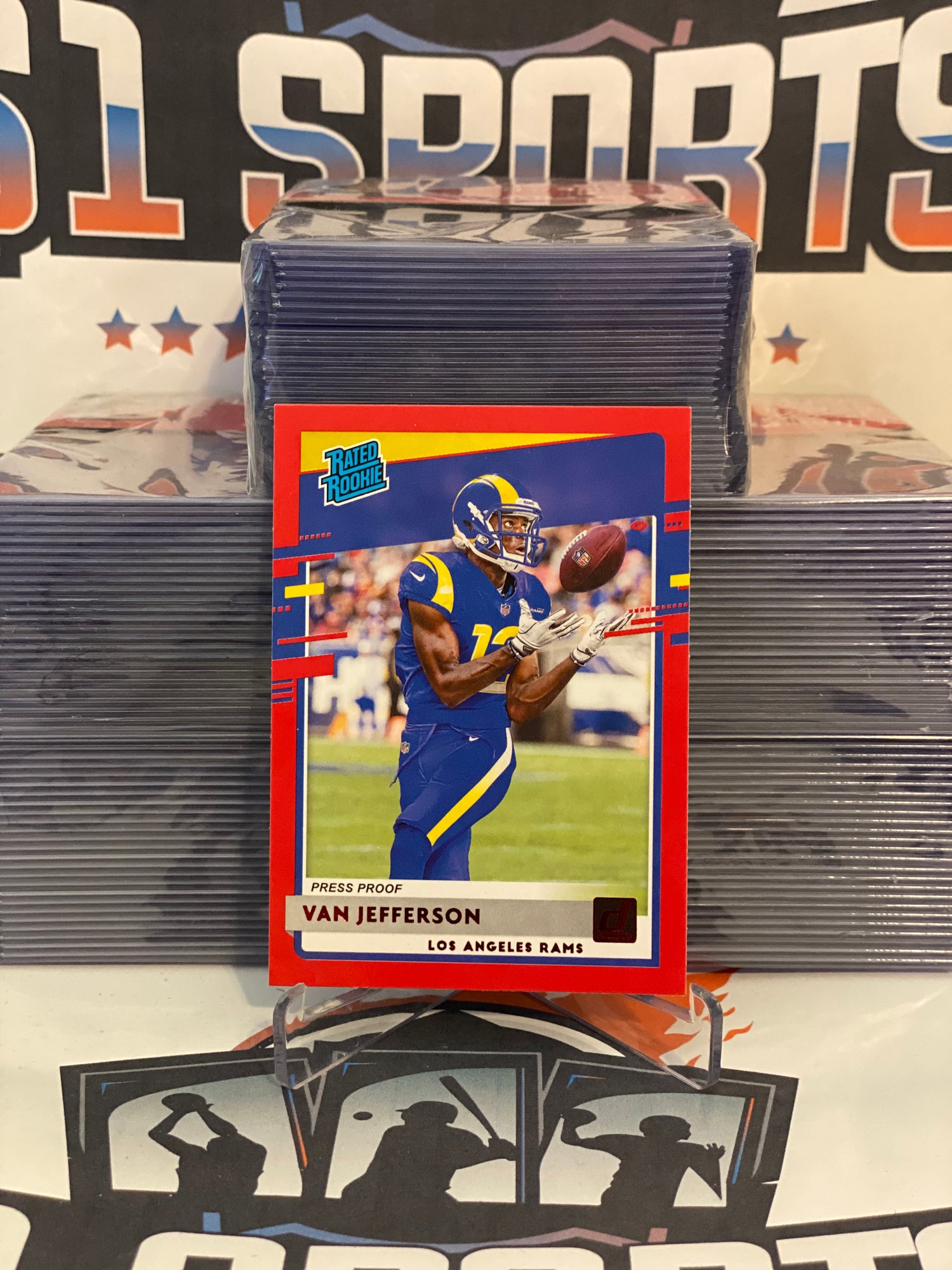 2020 Donruss (Red Press Proof, Rated Rookie) Van Jefferson #326