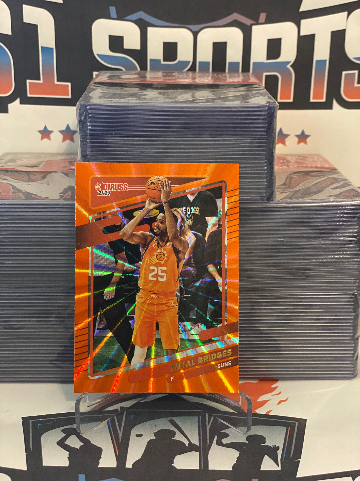 2021 Donruss (Orange Laser Holo) Mikal Bridges #169