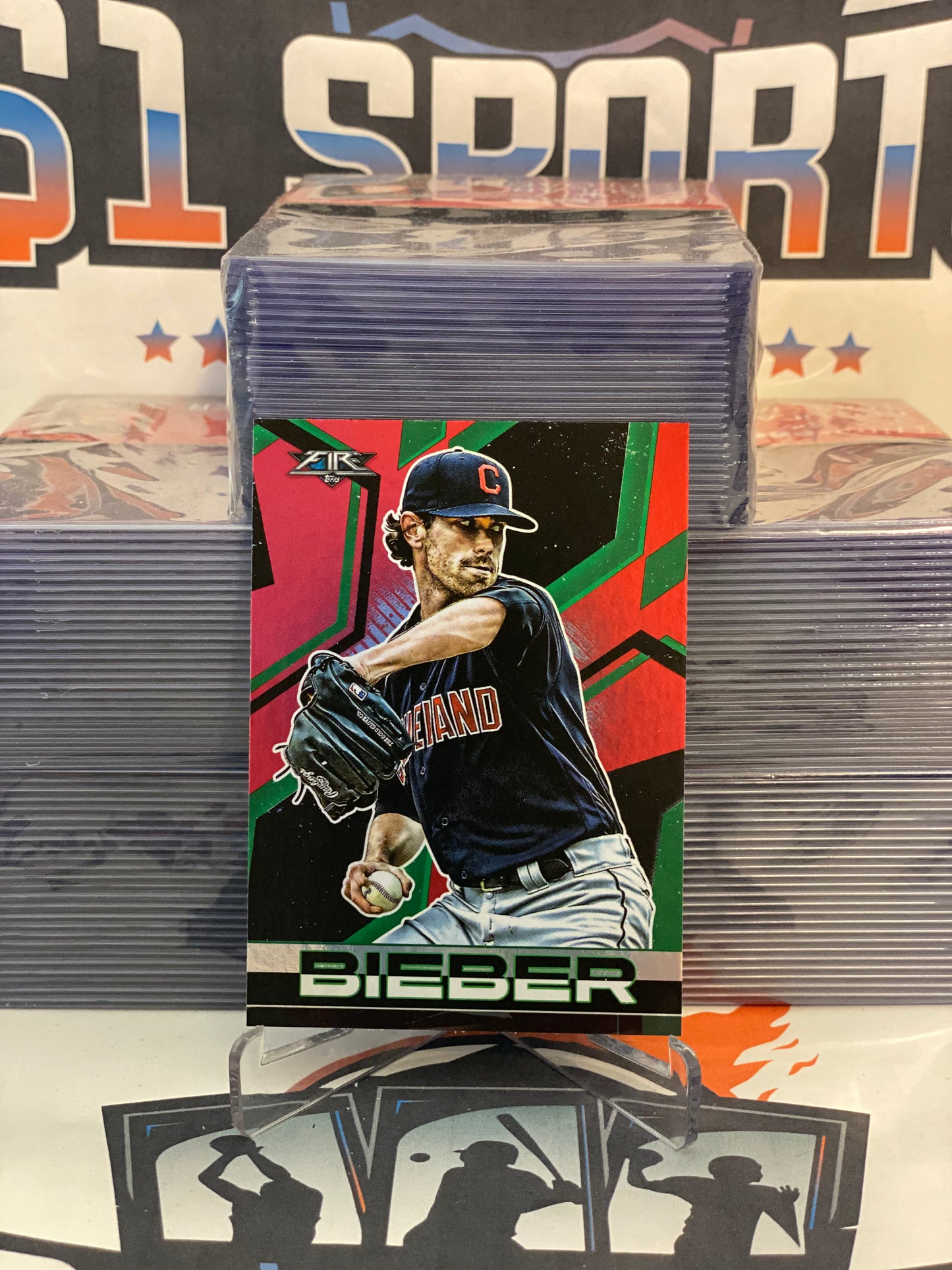 2021 Topps Fire (Flame) Shane Bieber #50