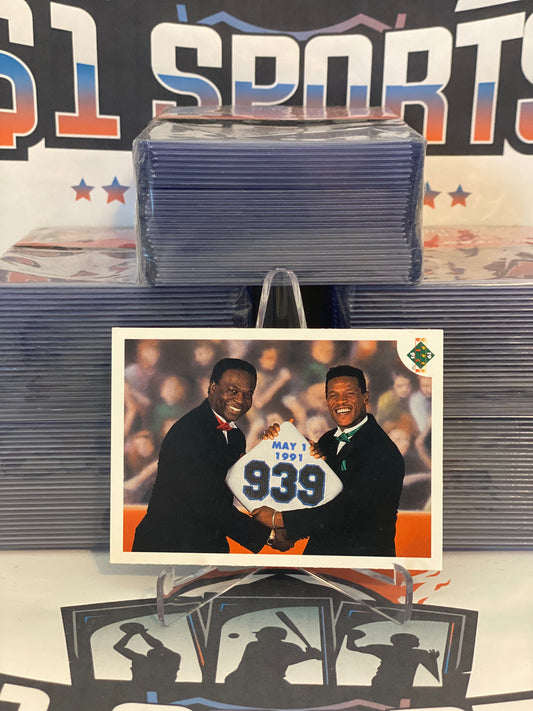 1990 Upper Deck (Stolen Base Leaders, Date on Base) Rickey Henderson & Lou Brock #636