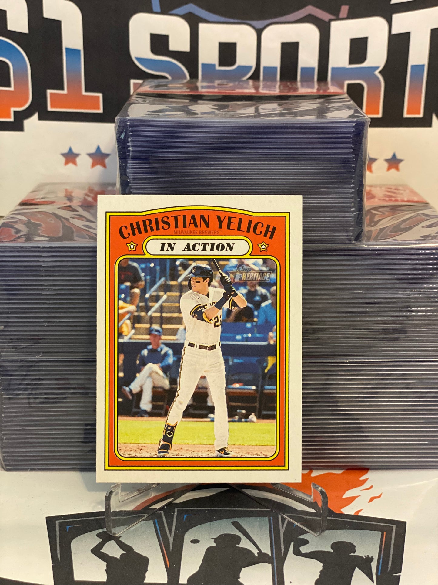 2021 Topps Heritage (In Action) Christian Yelich #252