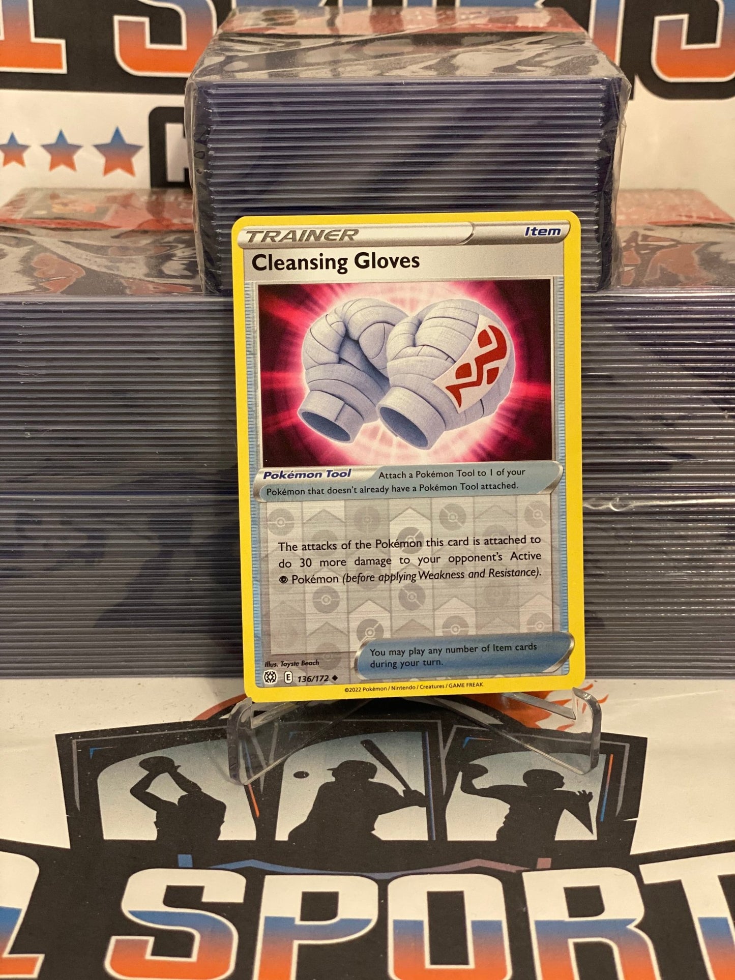 Pokemon TCG: Brilliant Stars - Cleansing Gloves (Holo, Uncommon) #136