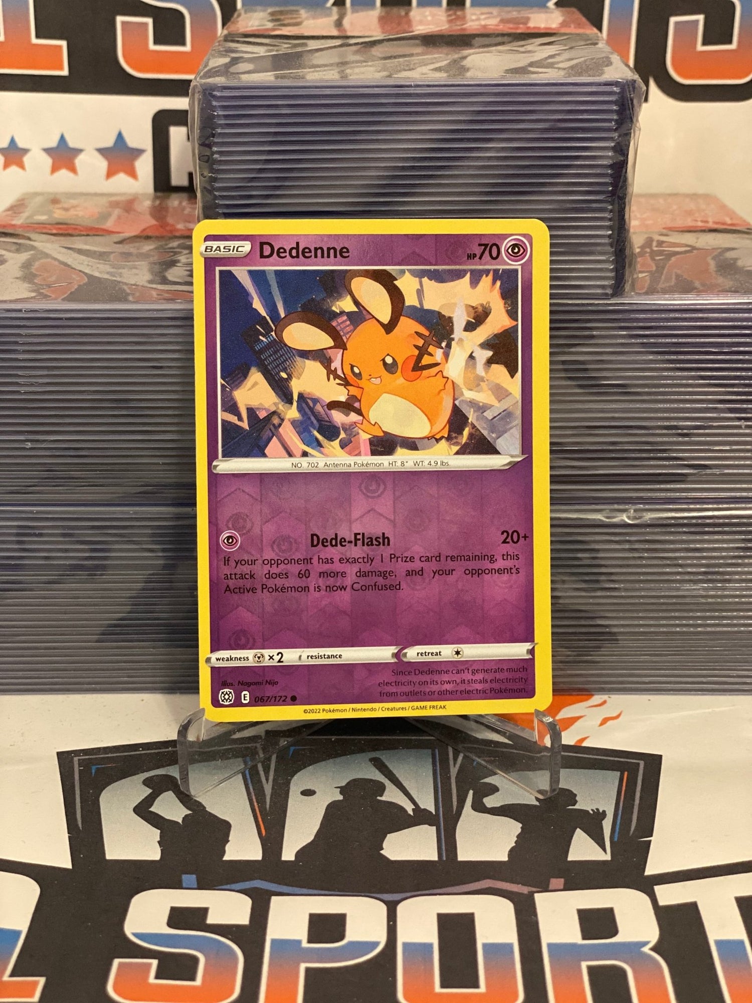 Pokemon TCG: Brilliant Stars - Dedenee (Holo, Common) #67 $1 Sports Cards Pokemon TCG: Brilliant Stars - Dedenee (Holo, Common) #67 $1 Sports Cards