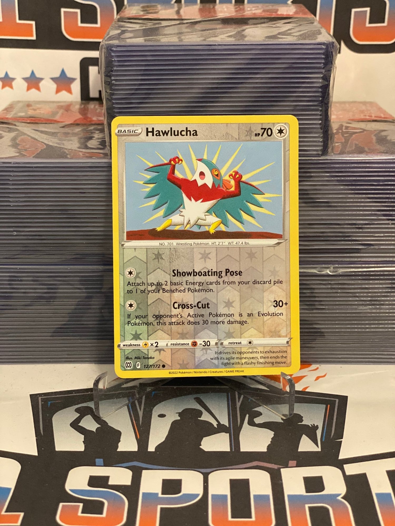 Pokemon TCG: Brilliant Stars - Hawlucha (Holo, Common) #127 $1 Sports Cards Pokemon TCG: Brilliant Stars - Hawlucha (Holo, Common) #127 $1 Sports Cards